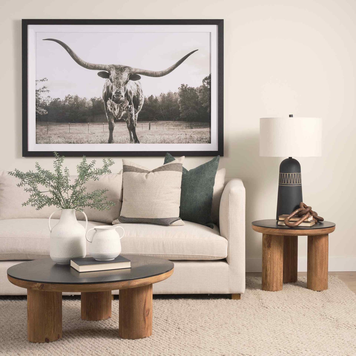 Mercana Tucson Natural Wooden Round Side Table