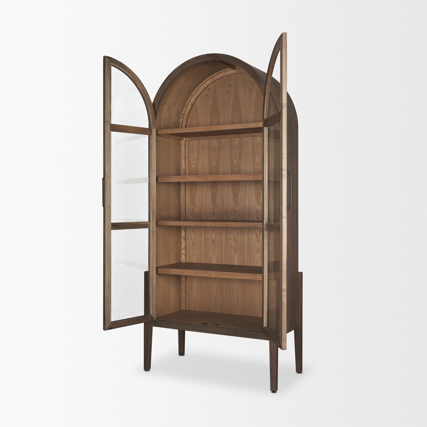 Teva Two Toned Wood Arched Bookcase