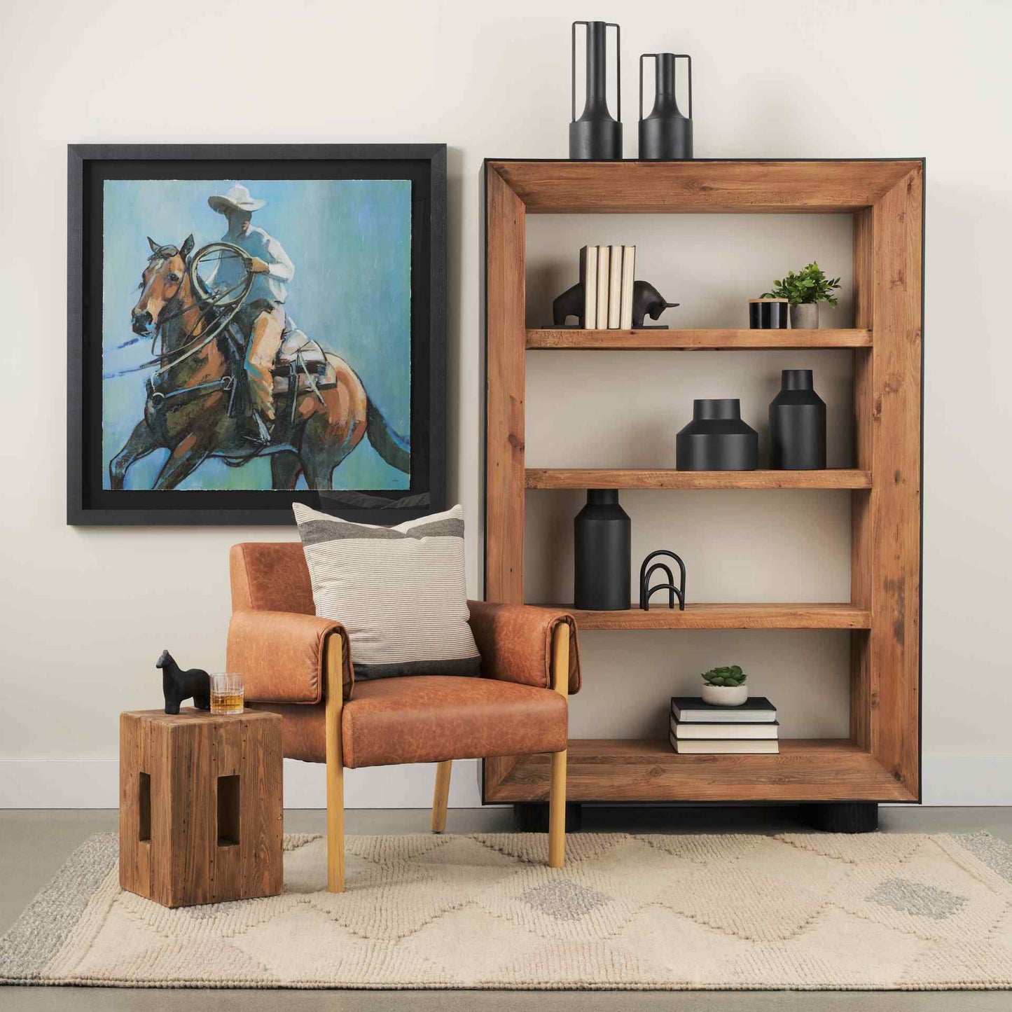 Tabor Natural Wooden Modern Etagere