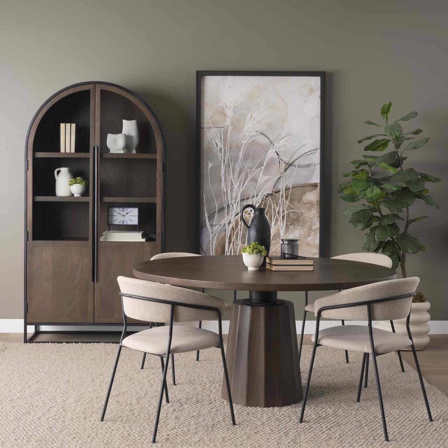 Mercana Swanson Wooden Round Pedestal Dining Table