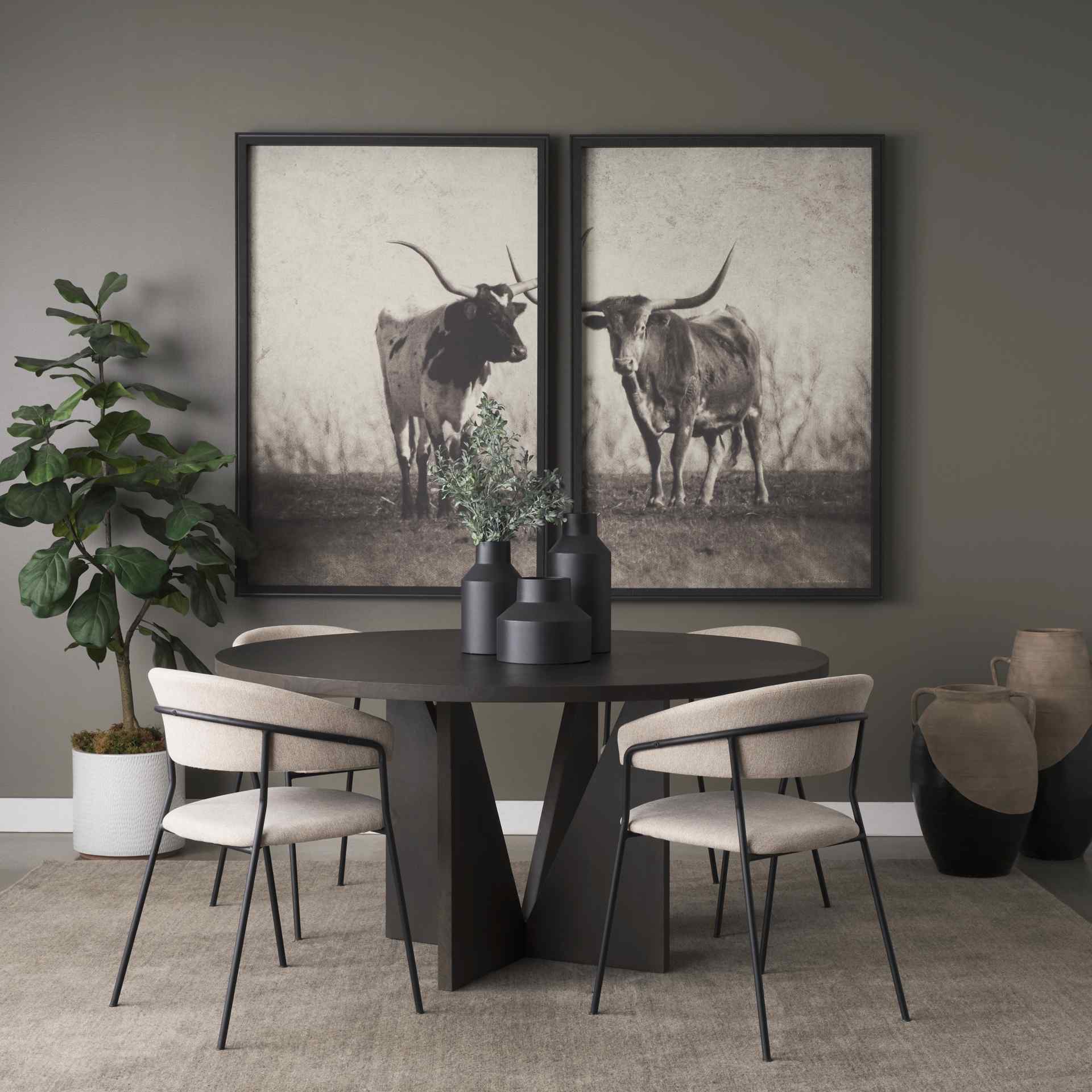 Mercana Tarro Wooden Round Dining Table