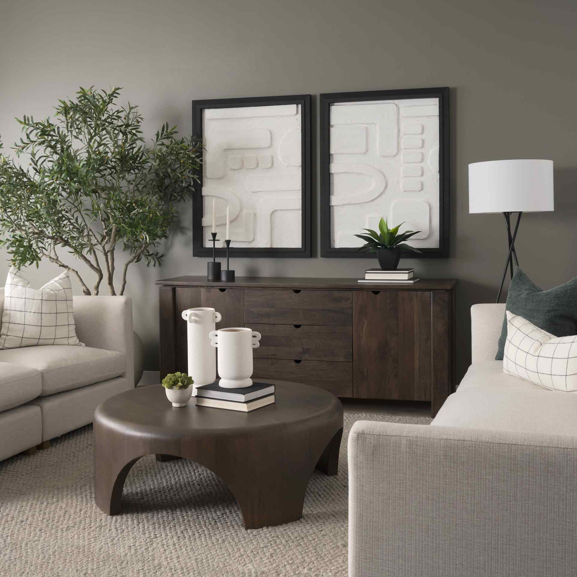 Mercana Shima Arched Legs Round Coffee Table