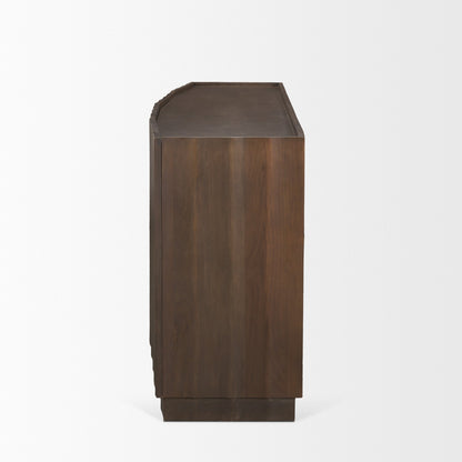 Mercana Swanson Wooden Brown Scalloped Sideboard