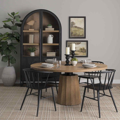 Mercana Swanson Wooden Round Pedestal Dining Table