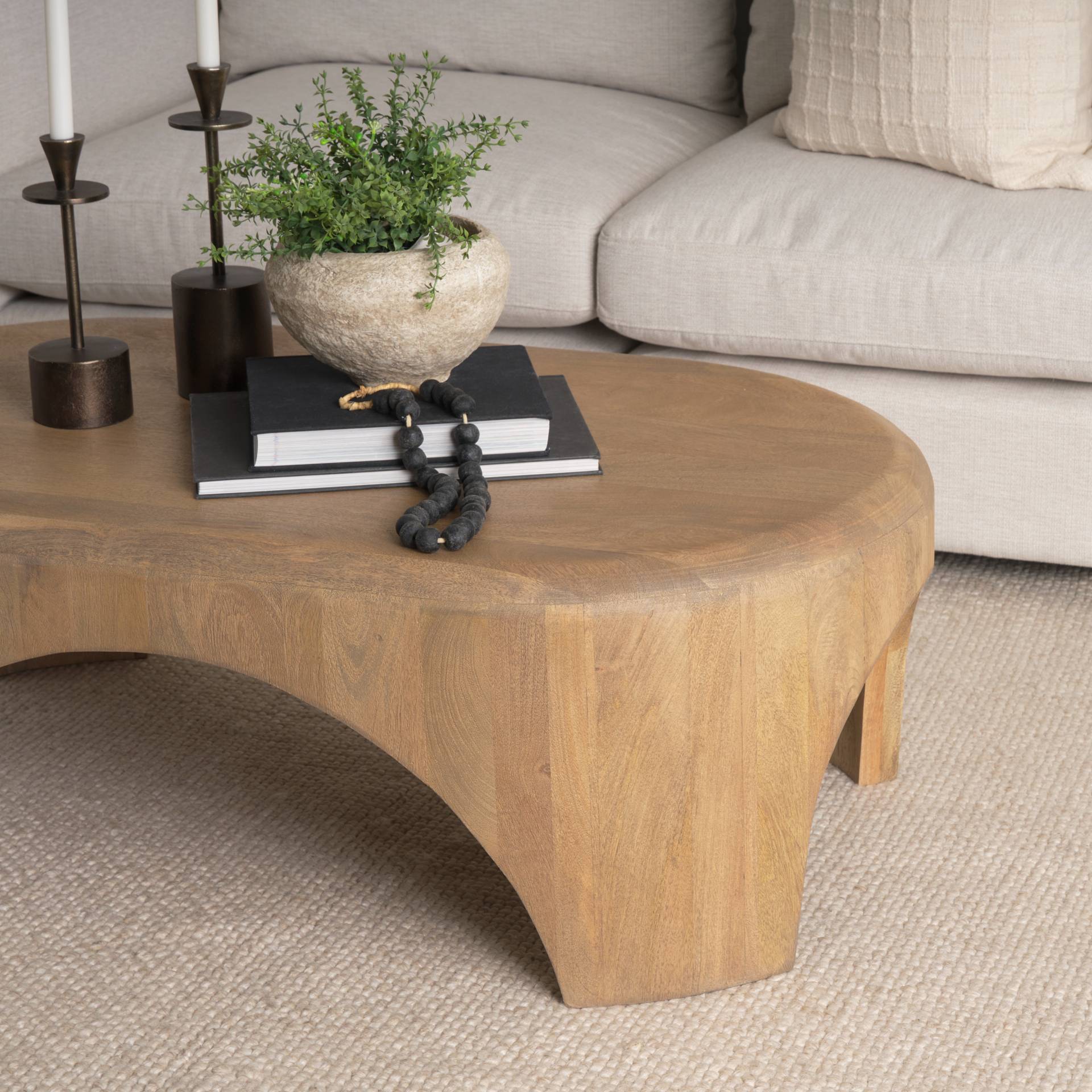 Mercana Shima Arched Legs Oval Coffee Table