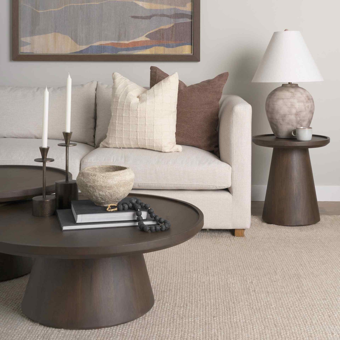 Mercana Takoda Wood Tapered Drum Accent Table