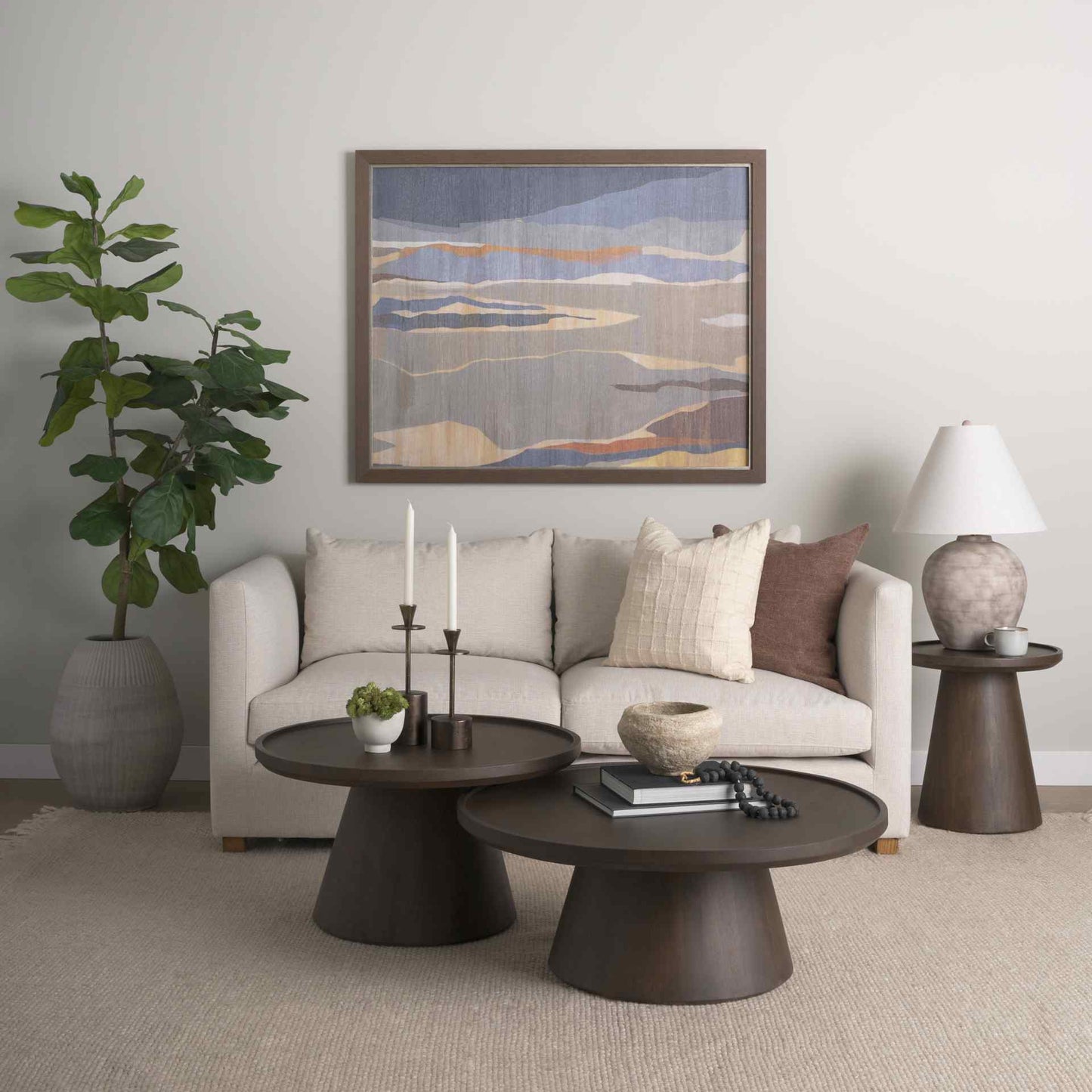 Mercana Takoda Wood Tapered Drum Accent Table