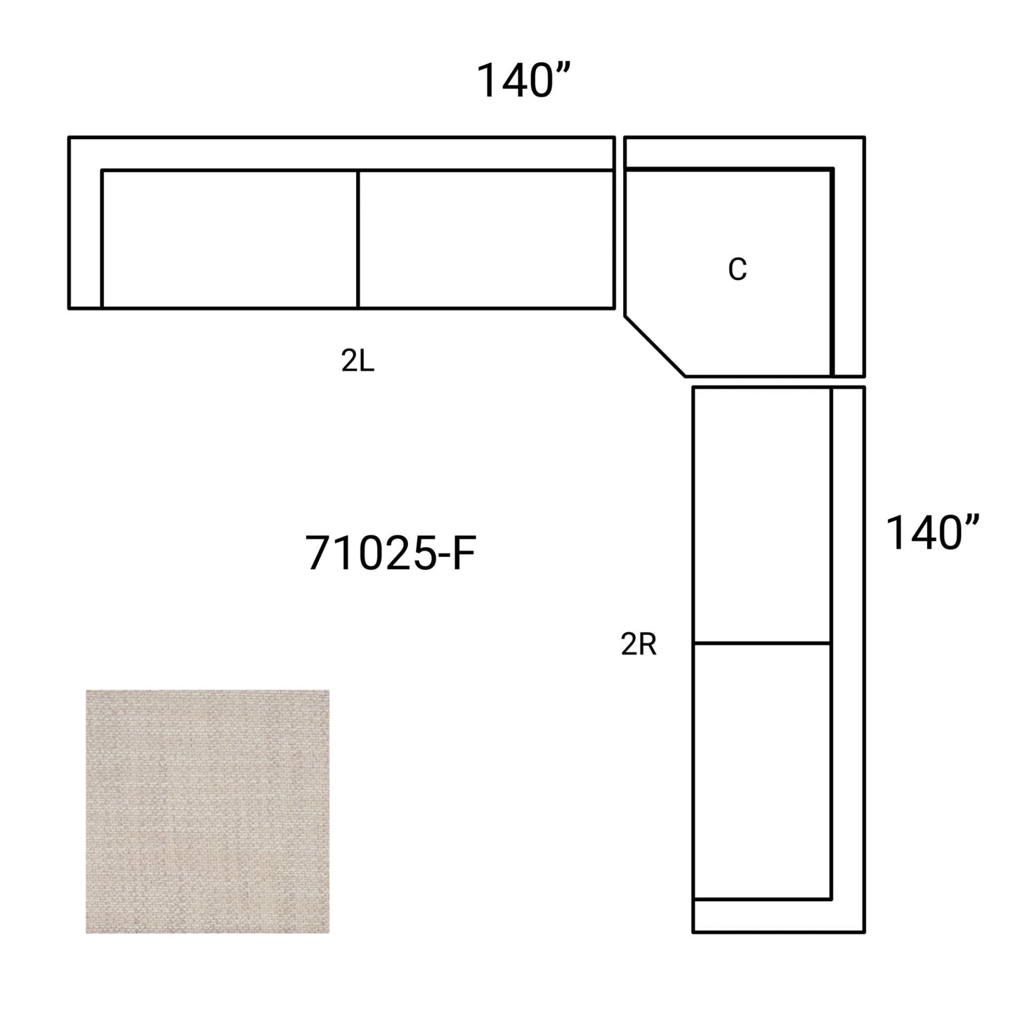 Warner Four Seater Sectional Sofa with Corner