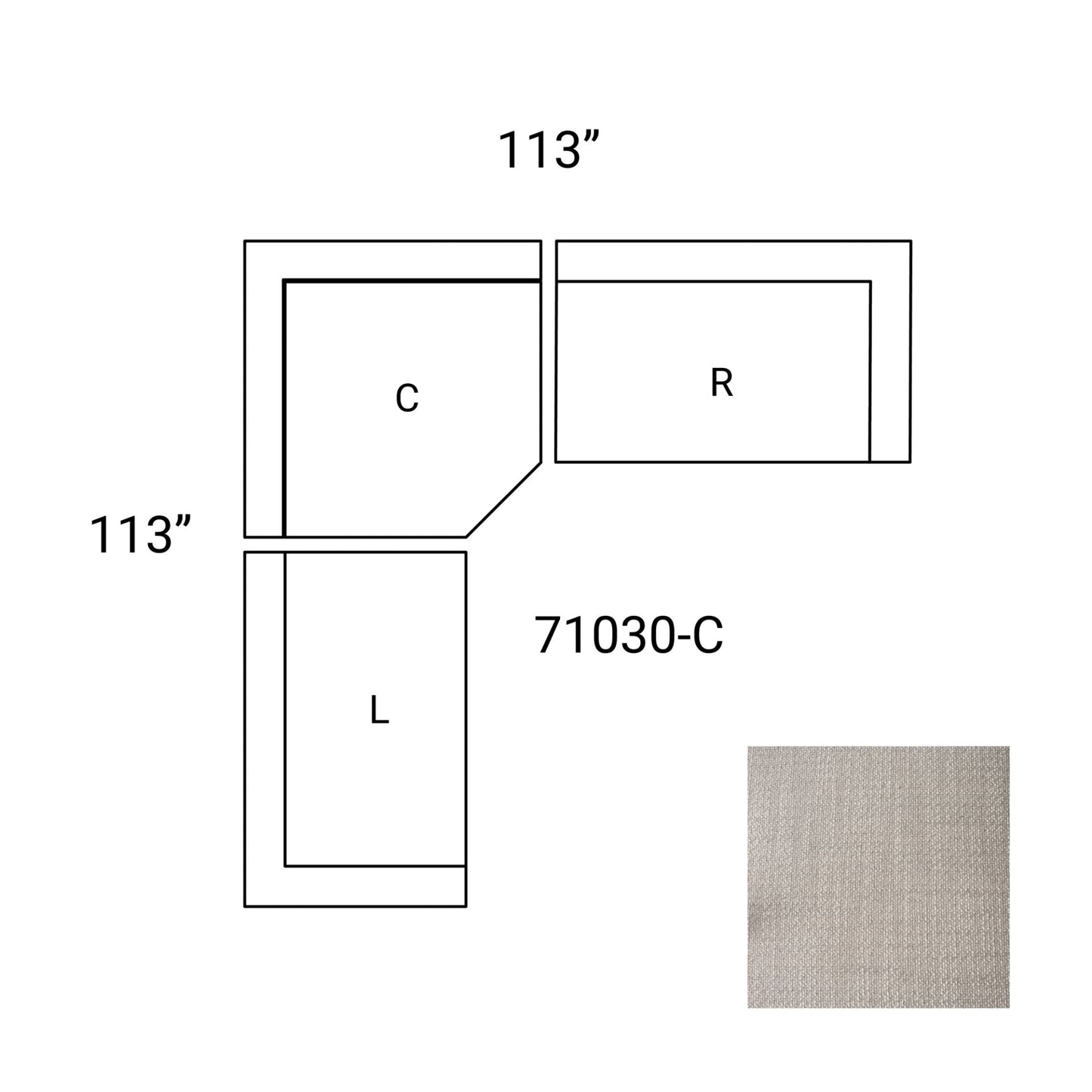 Warner Two Seater Sectional with Corner