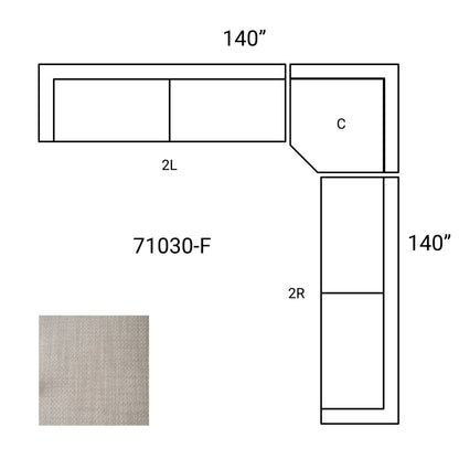 Warner Four Seater Sectional Sofa with Corner