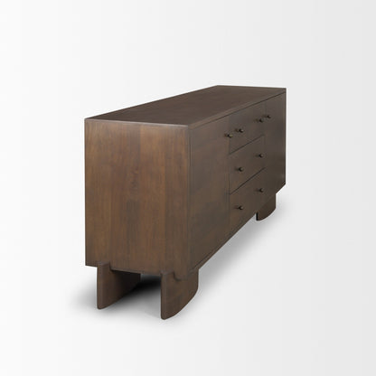 Mercana Jonan Three Drawers Wood Sideboard