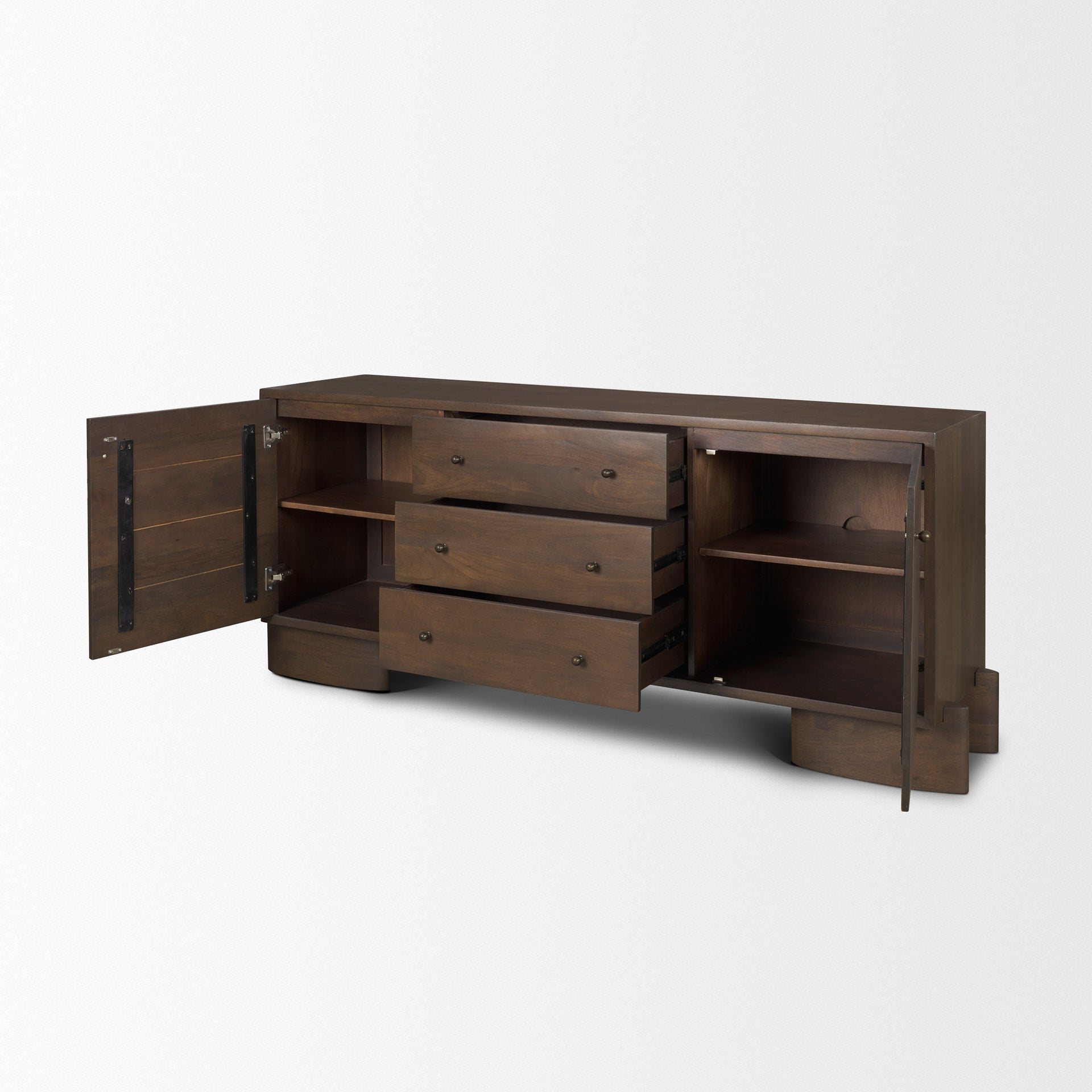 Mercana Jonan Three Drawers Wood Sideboard