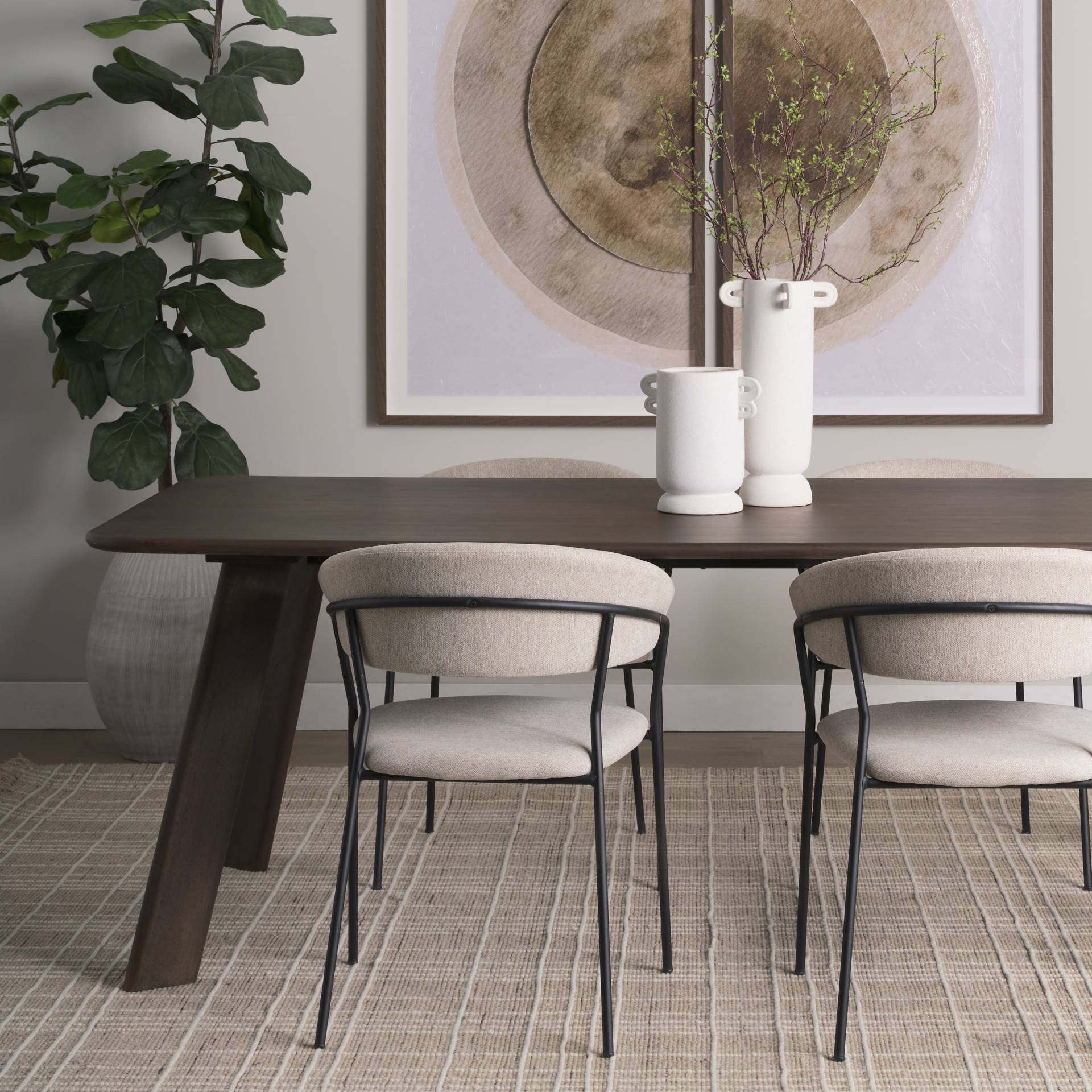 Mercana Welborn Dark Brown Wood Dining Table