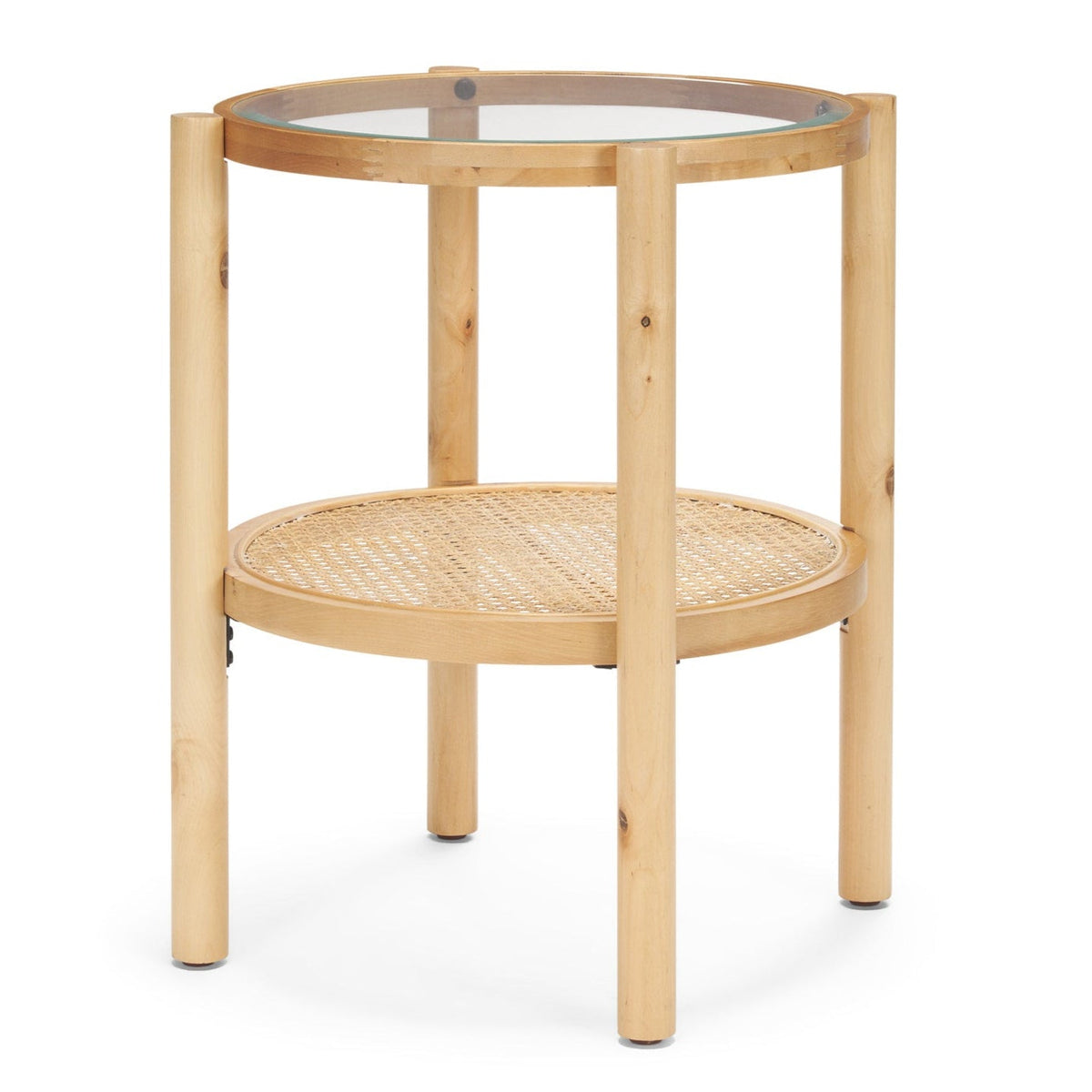 Mercana Weslyn Glass Top Round Side Table