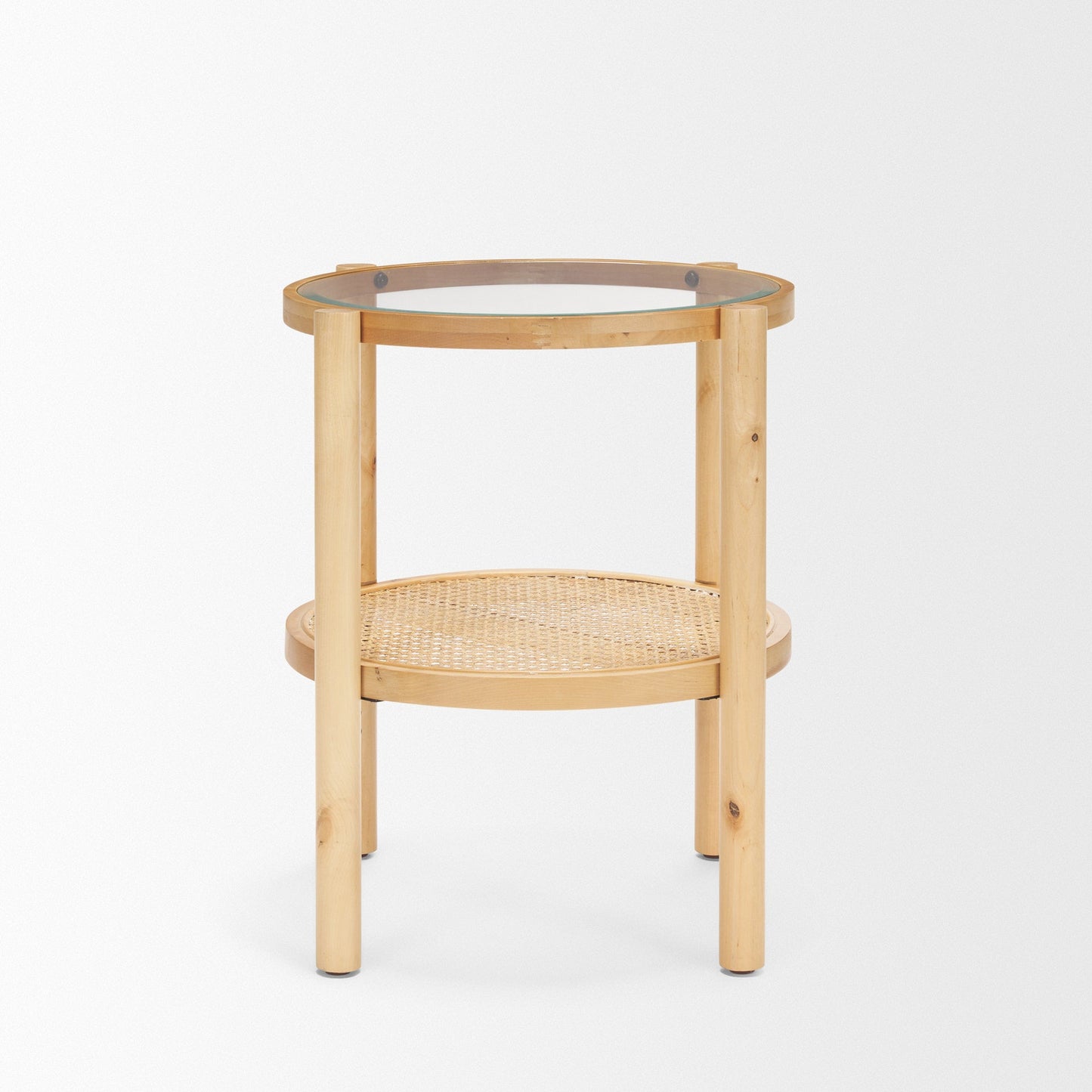 Mercana Weslyn Glass Top Round Side Table