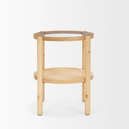 Mercana Weslyn Glass Top Round Side Table