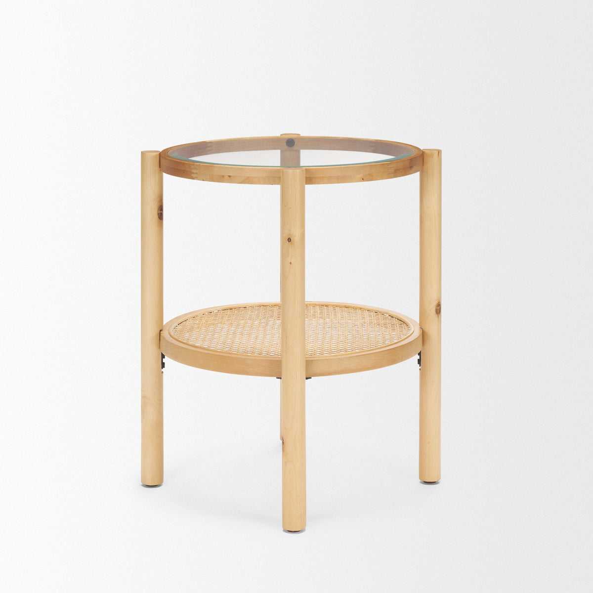 Mercana Weslyn Glass Top Round Side Table