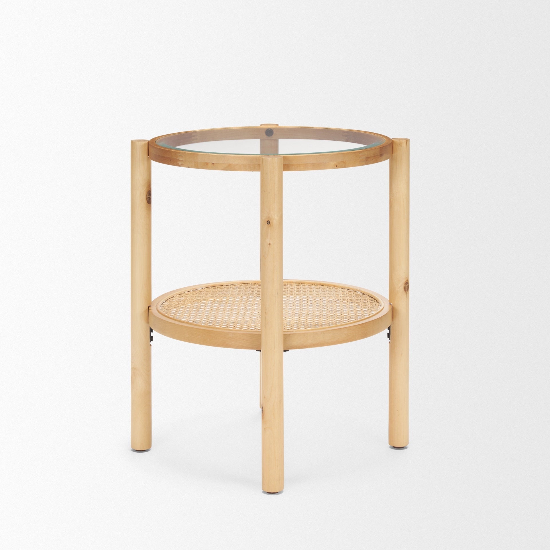 Mercana Weslyn Glass Top Round Side Table