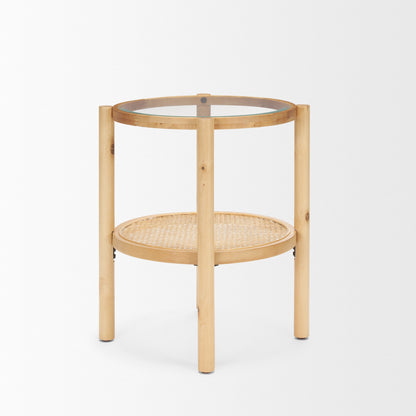 Mercana Weslyn Glass Top Round Side Table