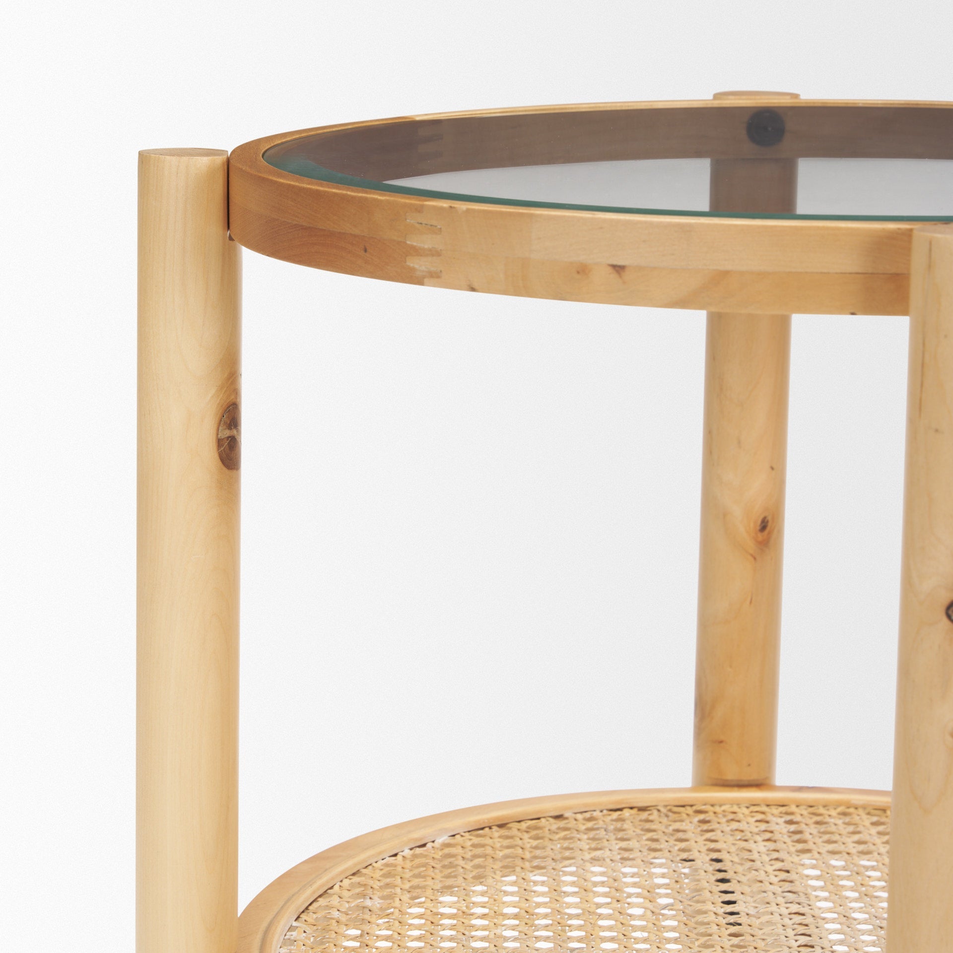 Mercana Weslyn Glass Top Round Side Table