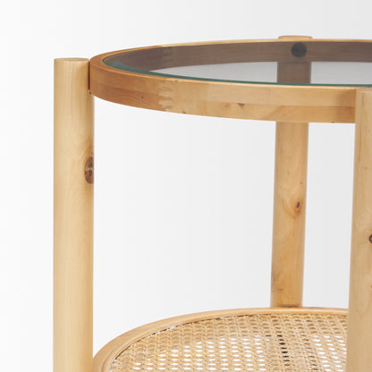 Mercana Weslyn Glass Top Round Side Table