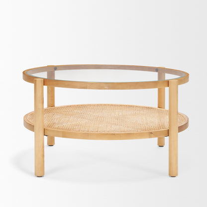 Weslyn Glass Top Round Coffee Table