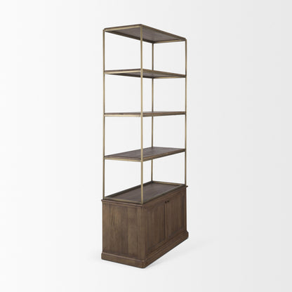 Mercana Braxton Metalic Gold Frame Shelving Unit