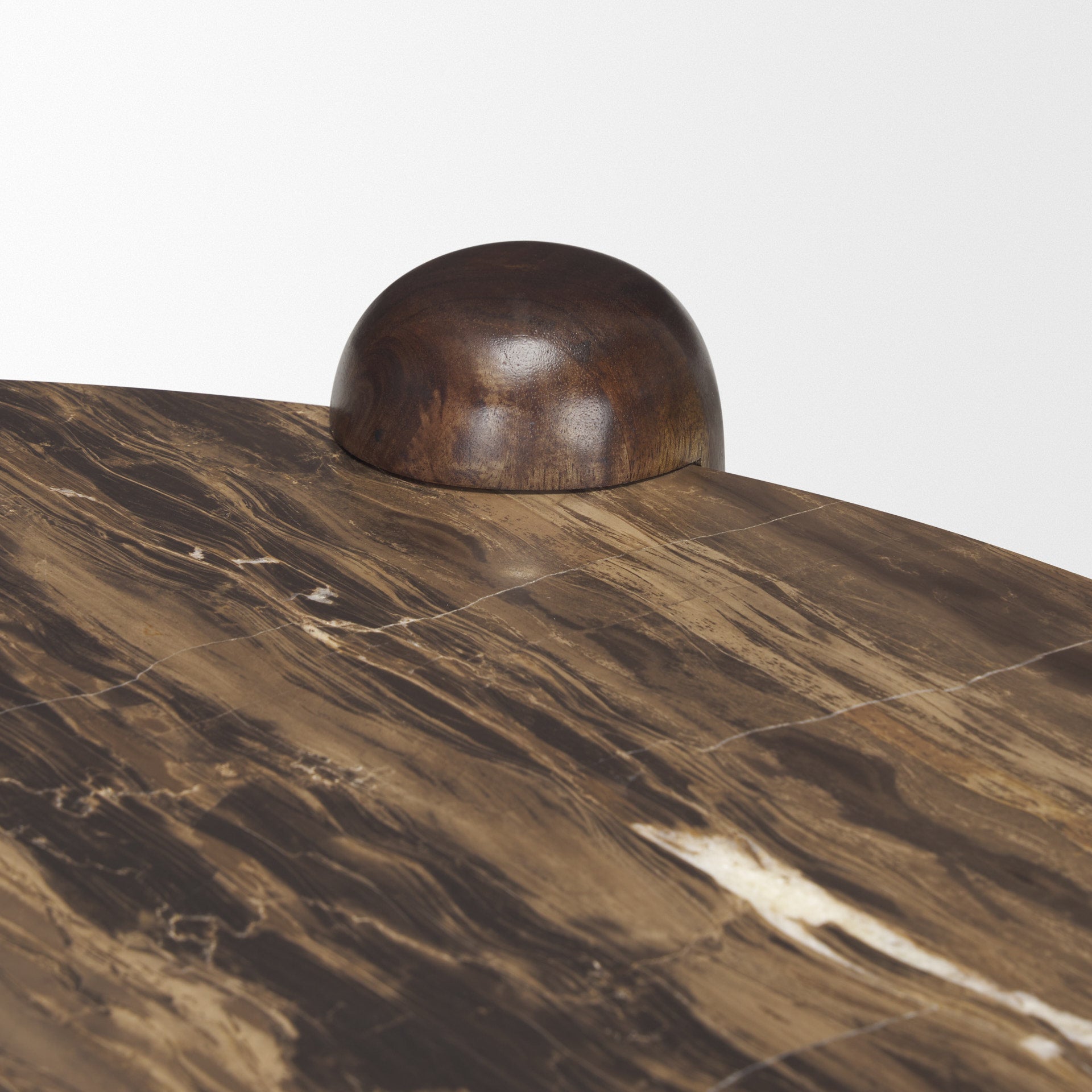 Mercana Jovia Cappuccino Marble Top Round Coffee Table