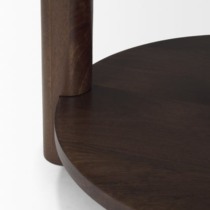 Mercana Jovia Cappuccino Marble Top Round Side Table
