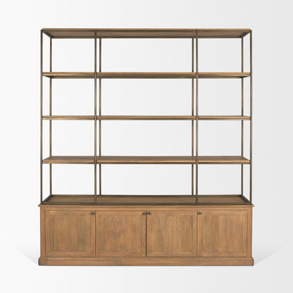 Mercana Braxton Light Brown Wood Shelving Unit