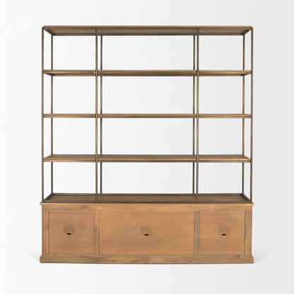 Mercana Braxton Light Brown Wood Shelving Unit