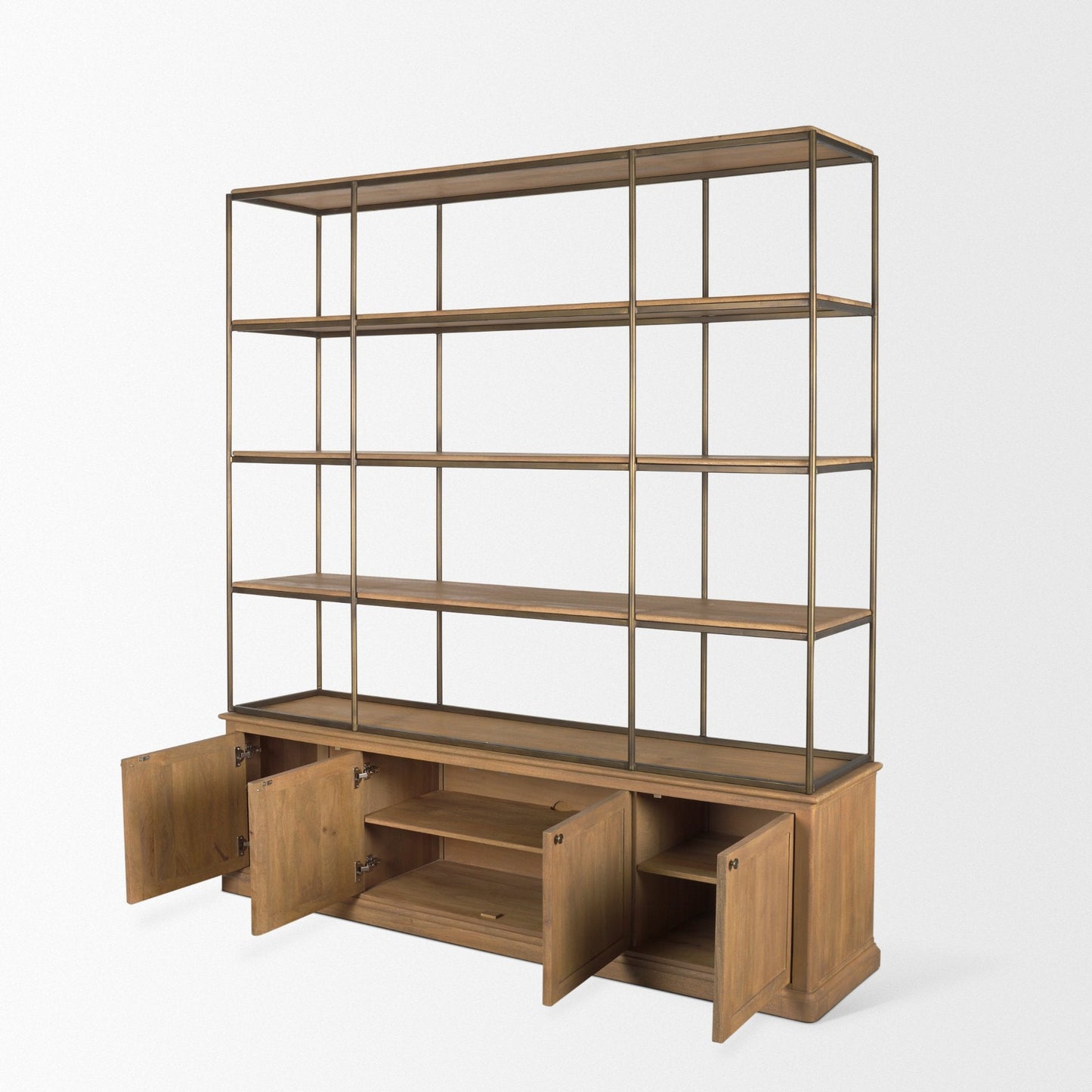 Mercana Braxton Light Brown Wood Shelving Unit