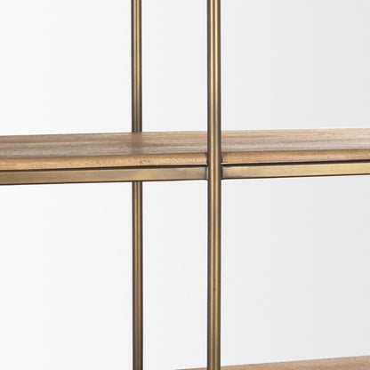 Mercana Braxton Light Brown Wood Shelving Unit