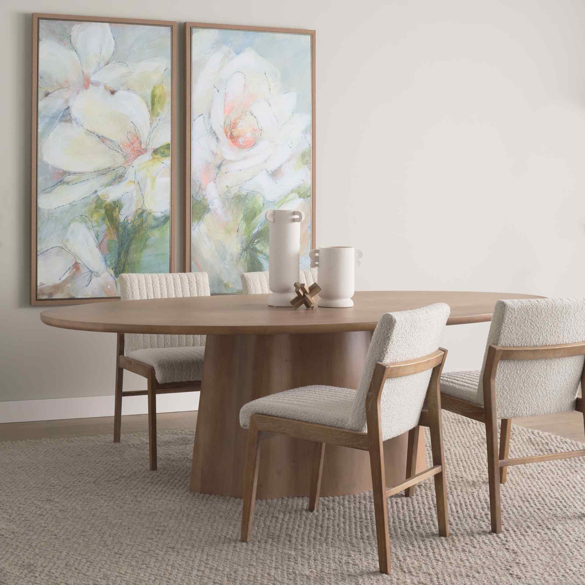 Mercana Tahoe Cream Fabric Armless Dining Chair (Set of 2)