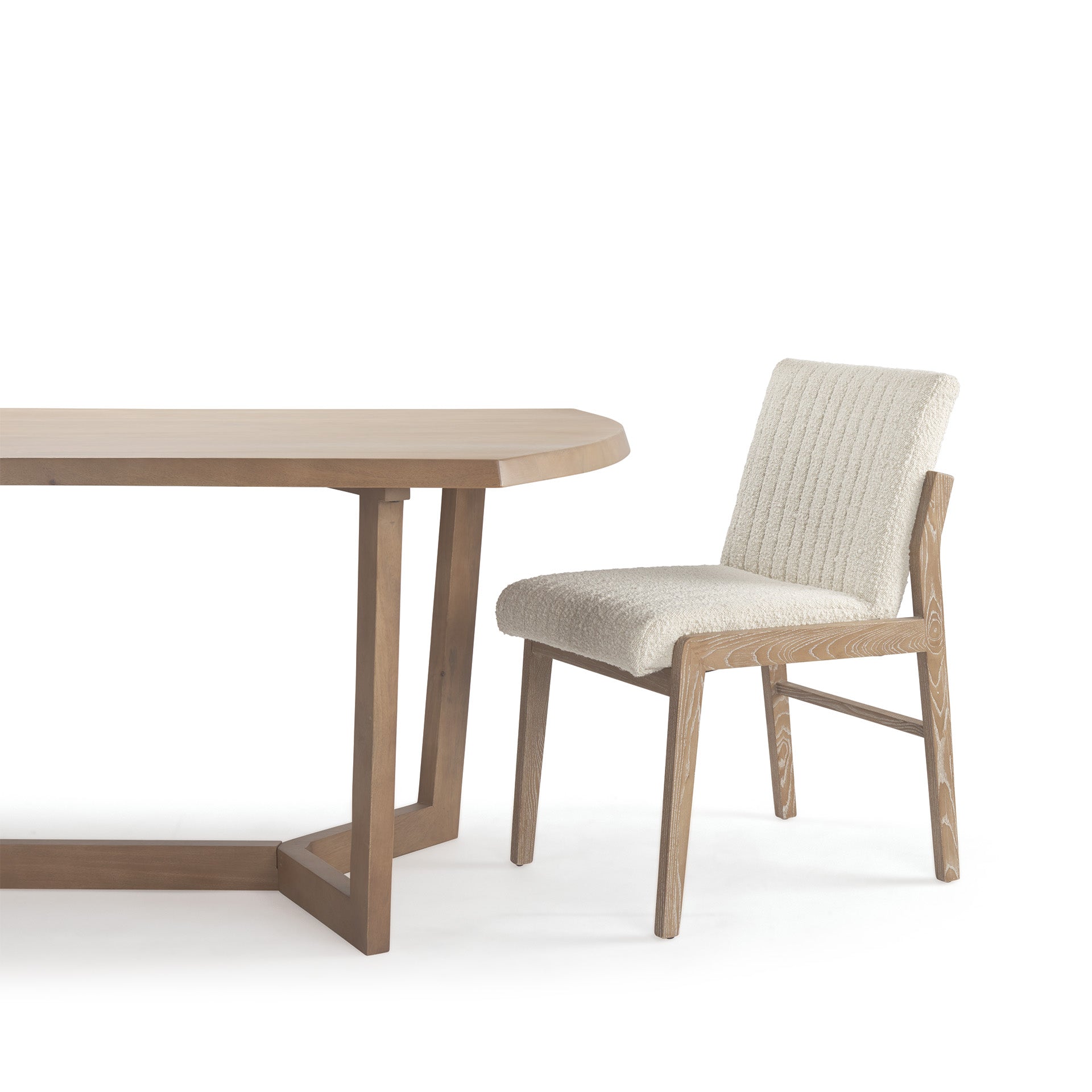 Mercana Tahoe Cream Fabric Armless Dining Chair (Set of 2)