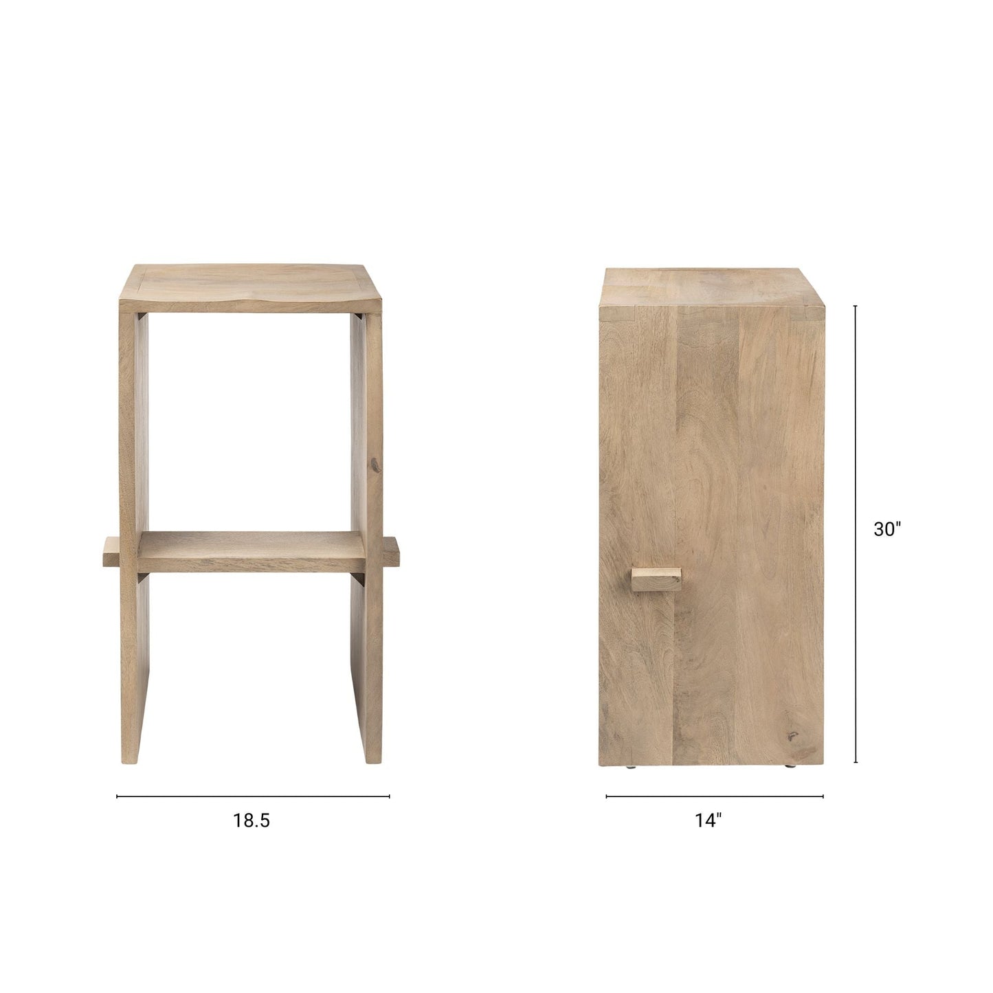 Aida Wooden Light Brown Barstool