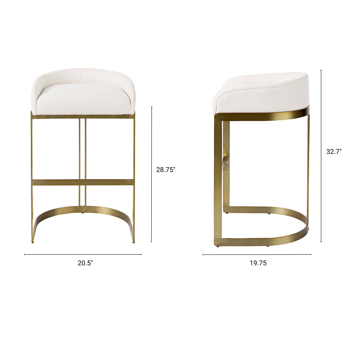 Hollyfield Fabric Low-Back Barstool