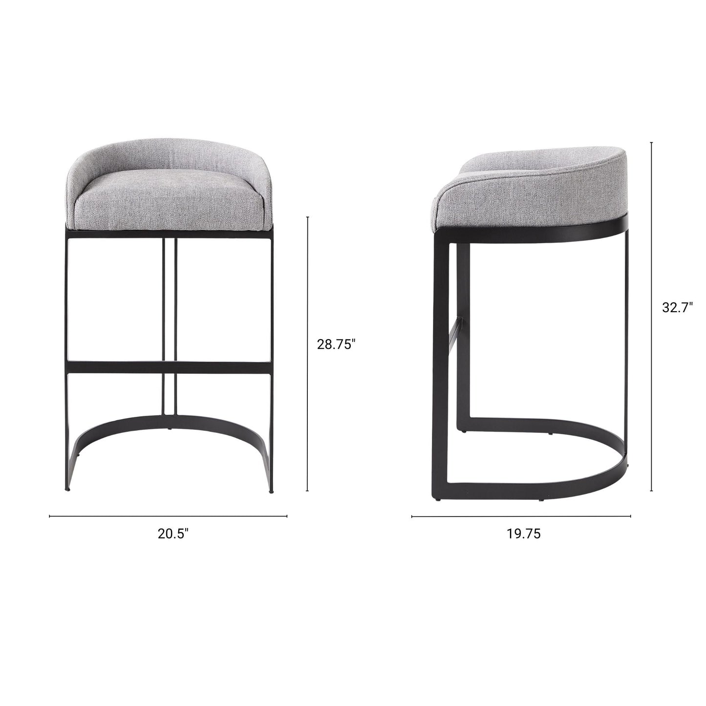 Hollyfield Fabric Low-Back Barstool