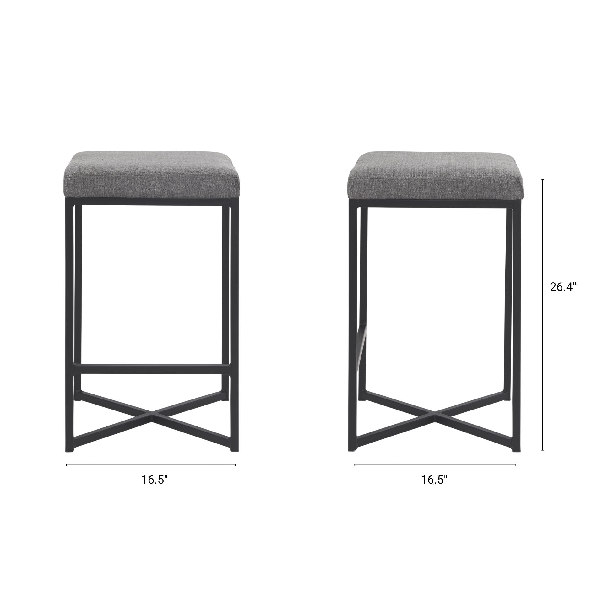 Mercana Frodo Gray Fabric Counter Stool