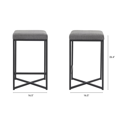 Mercana Frodo Gray Fabric Counter Stool