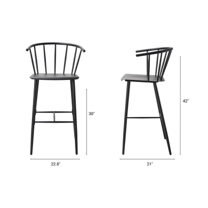 Colin Black Metal Barstool