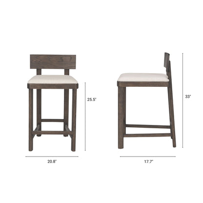 Soren Oatmeal Fabric Counter Stool
