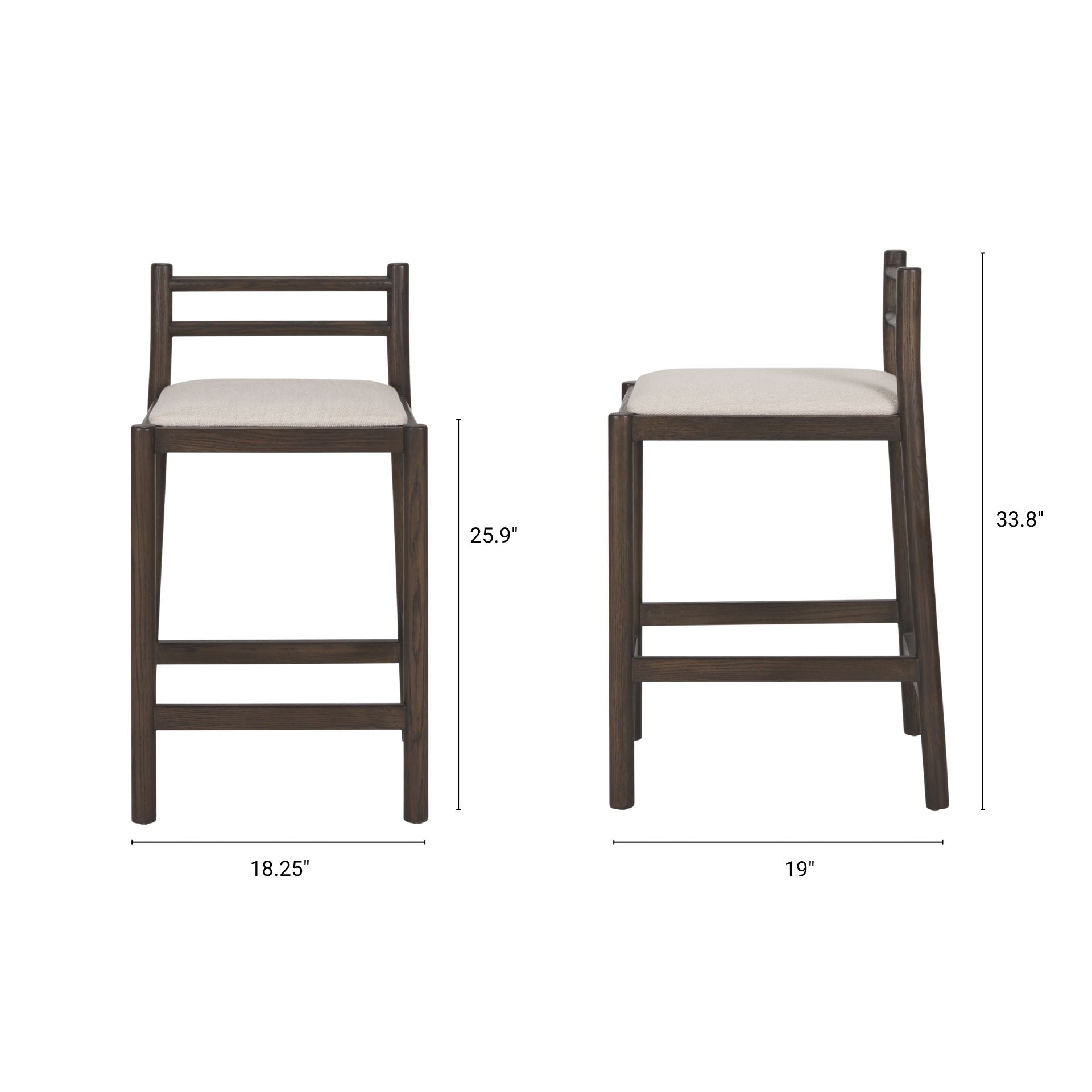 Mercana Sam Cream Fabric Counter Stool