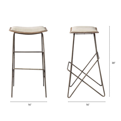 Katniss Cream Fabric Barstool