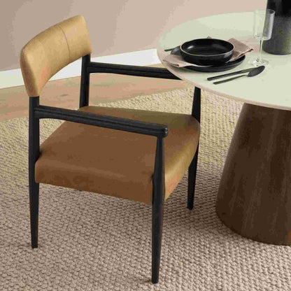 Mercana Toni Chestnut Leather Dining Chair (Set of 2)