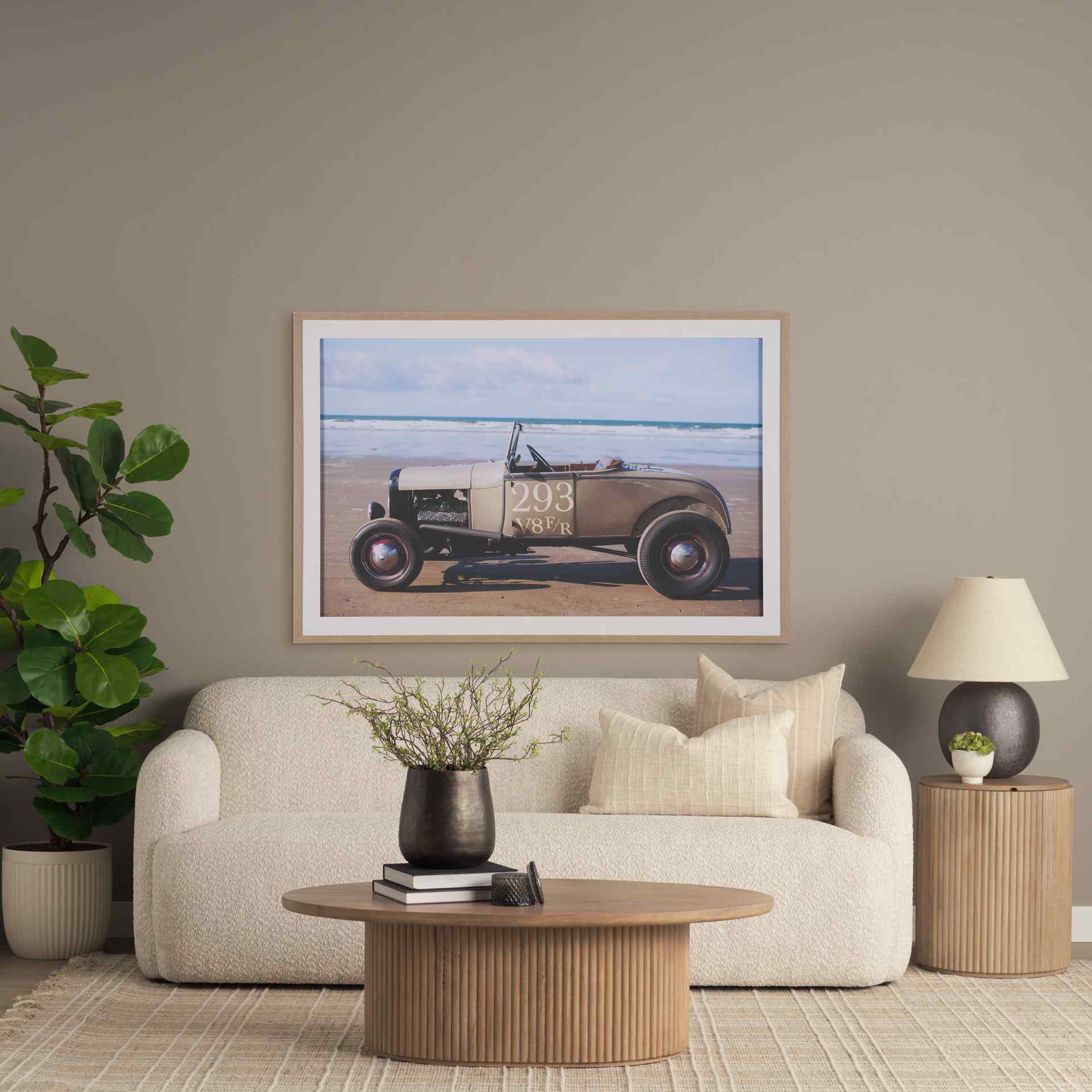Mercana Terra Fluted Wooden Side Table