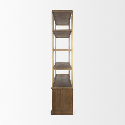 Mercana Braxton Metalic Gold Frame Shelving Unit