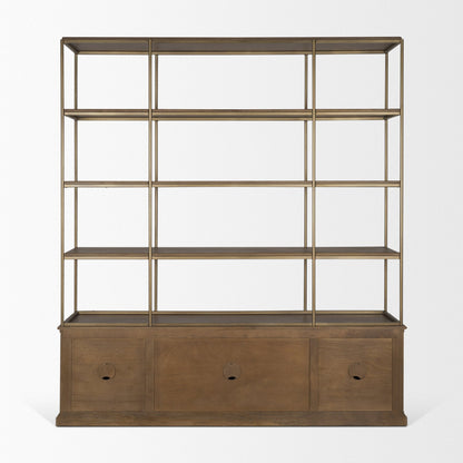 Mercana Braxton Metalic Gold Frame Shelving Unit