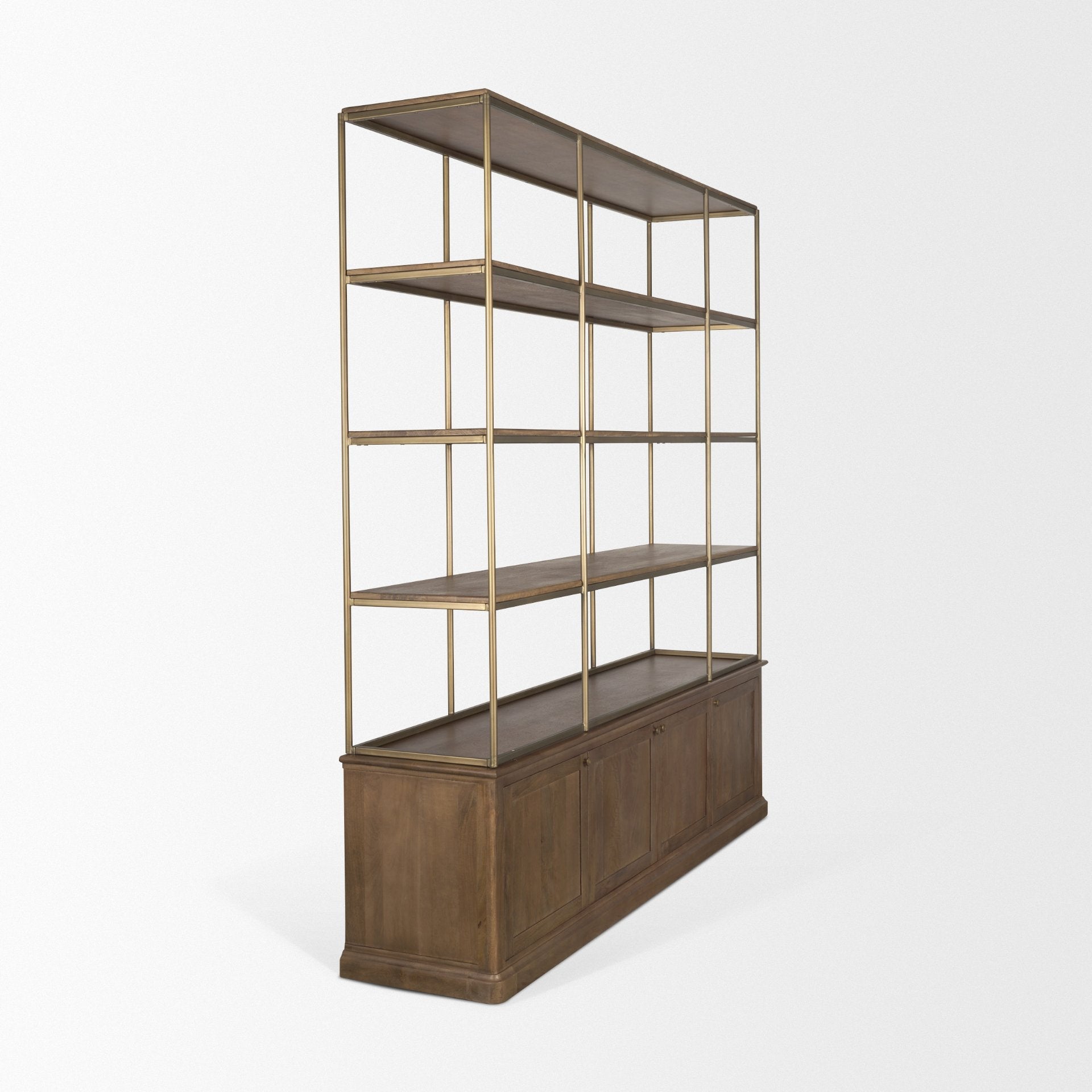 Mercana Braxton Metalic Gold Frame Shelving Unit