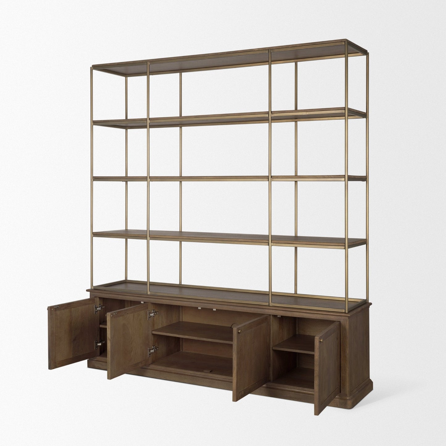 Mercana Braxton Metalic Gold Frame Shelving Unit